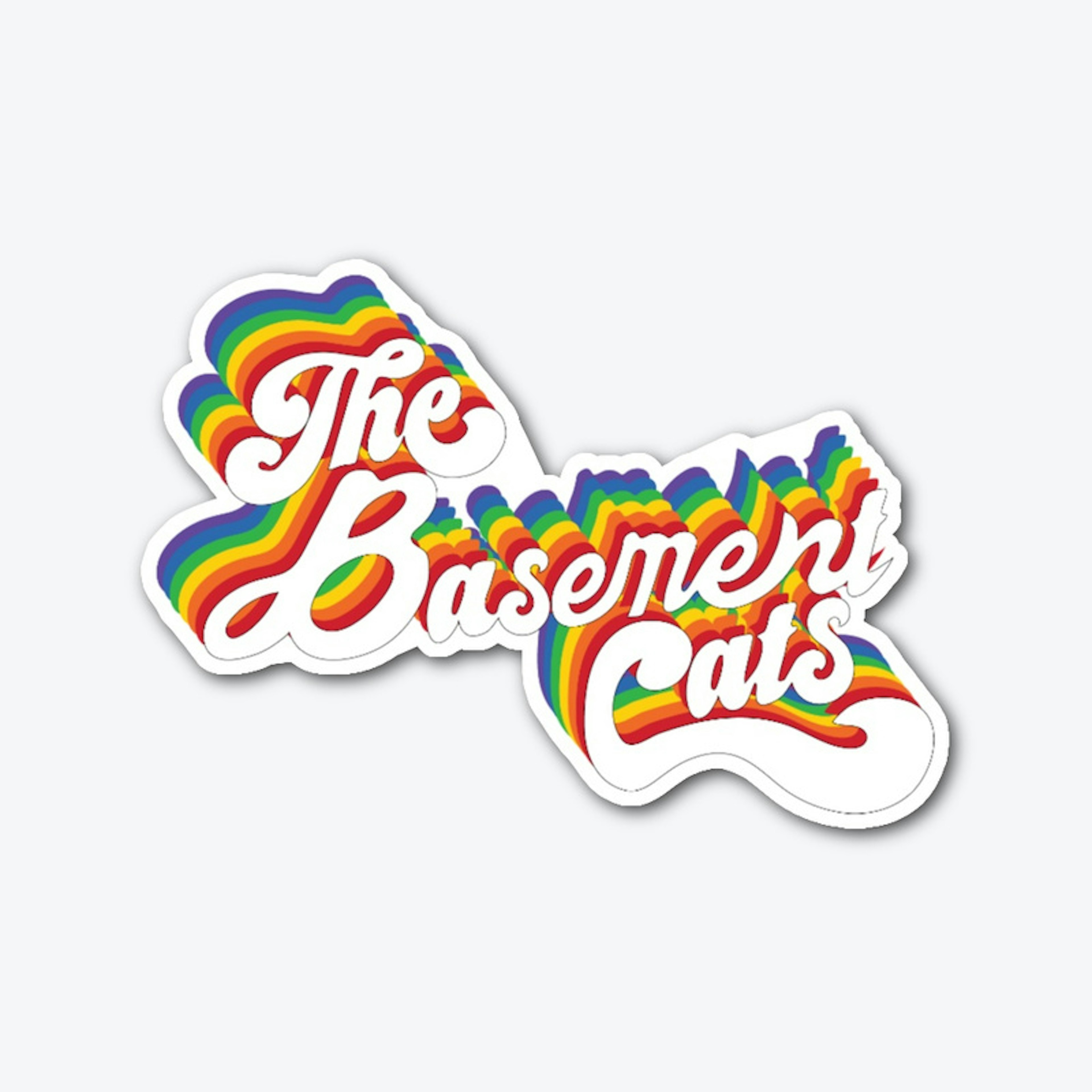'The Basement Cats' Rainbow Sticker